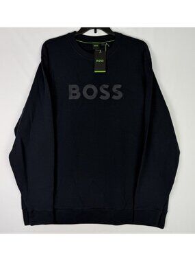 BOSS Hugo Boss Sweatshirt Salbo Crewneck Dark BLUE Mens Size 2XT Big & Tall NEW